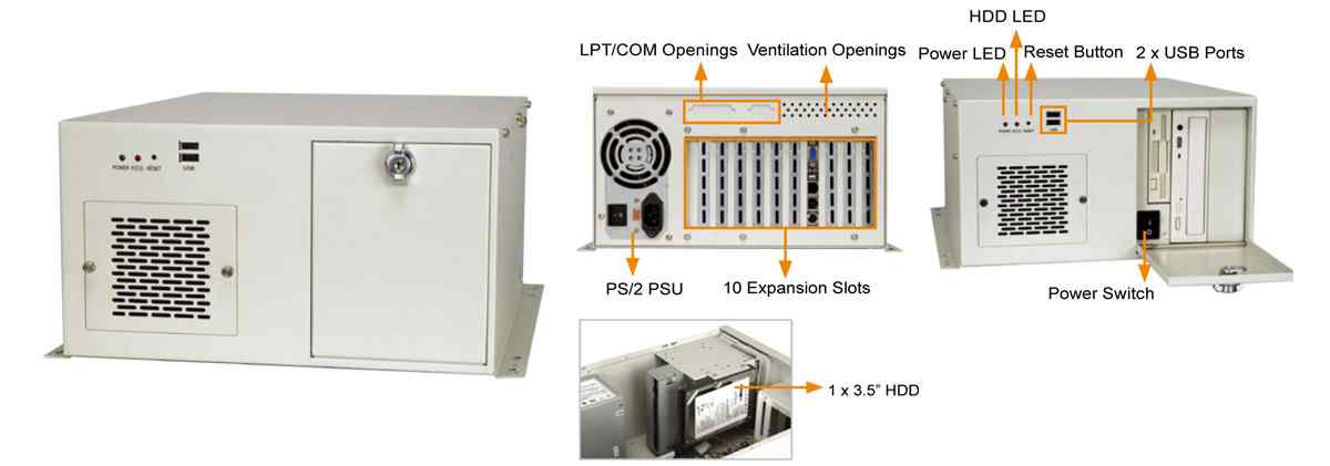 Anewtech IEI Industrial Computer Industrial Chassis  Industrial PC I-PAC-125G