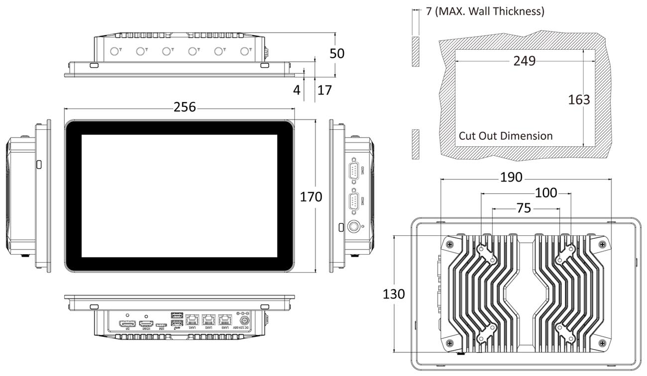 Anewtech-Systems-Industrial-Panel-PC-Touch-computer-P-AIO-W210-ASL-3L-Premio-dimension
