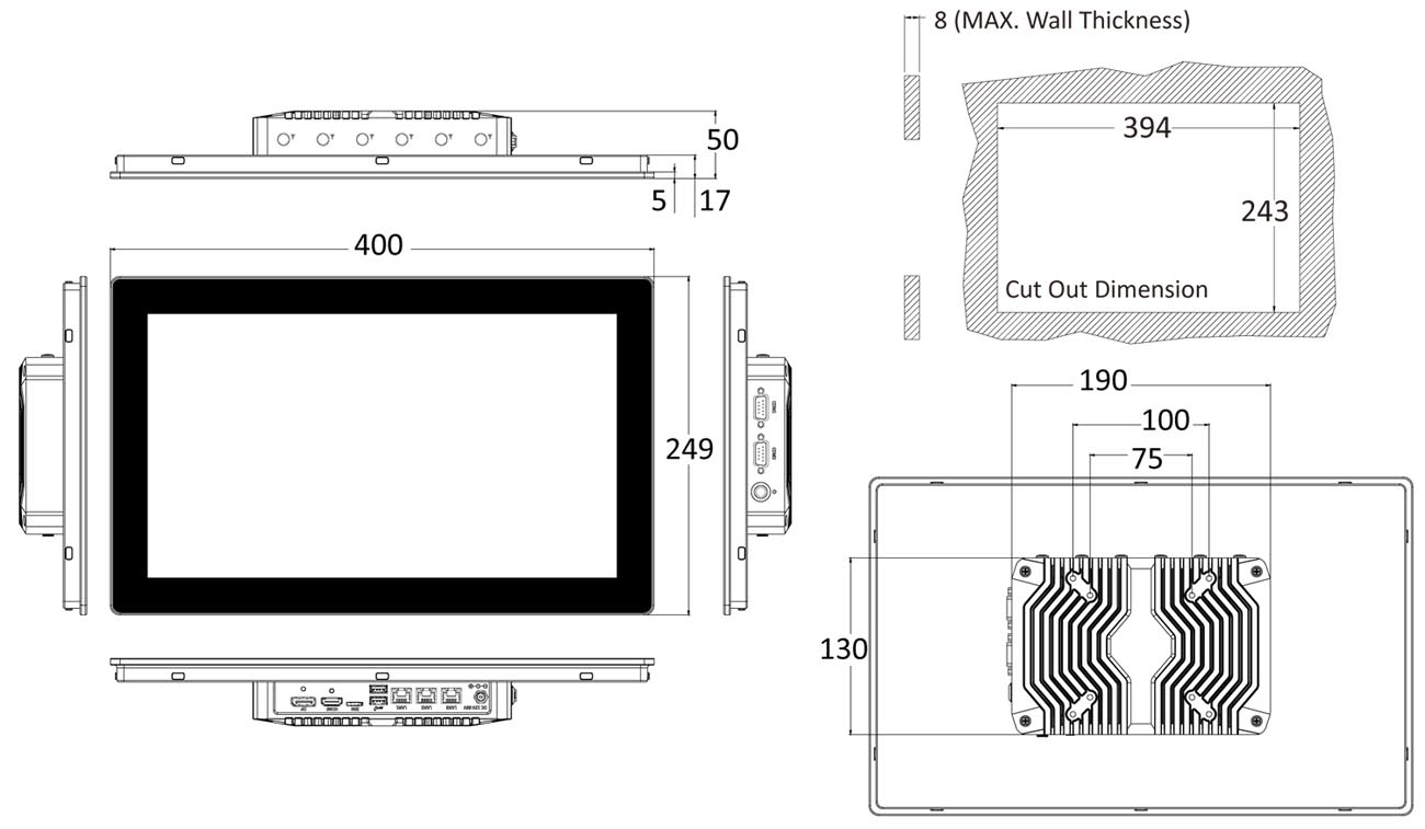 Anewtech-Systems-Industrial-Panel-PC-Touch-computer-P-AIO-W215-ASL-3L-Premio-dimension