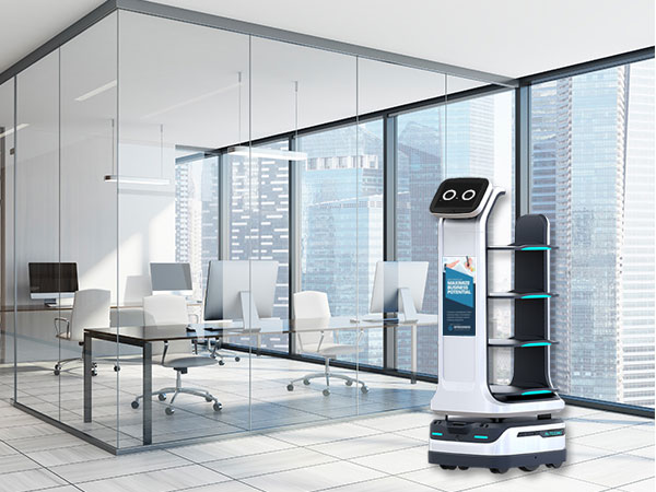 Anewtech Systems delivery robot robot advertising robot office ai delivery robot singapore
